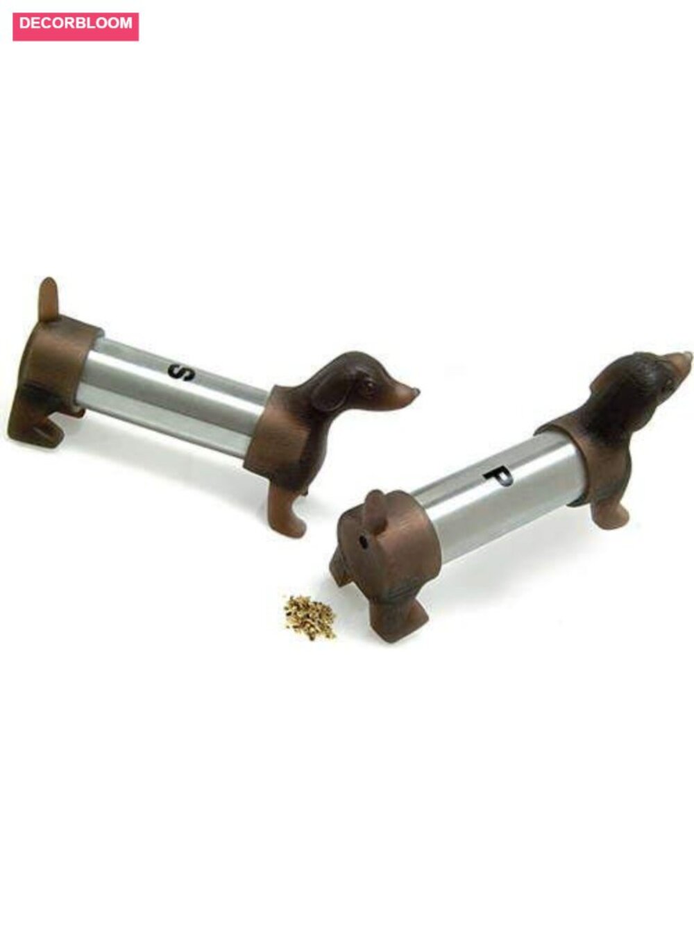 Dachshund Salt and Pepper Shaker Set Aluminum Silicone 2-Piece - Picture 4 of 4